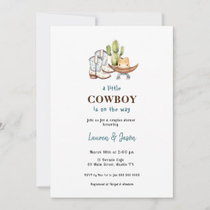 Little Cowboy Baby shower Invitation Kaart