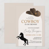 Little Cowboy Baby shower Invitation Kaart (Voorkant / Achterkant)