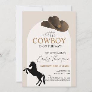 Little Cowboy Baby shower Invitation Kaart