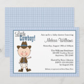 Little Cowboy Baby Shower Invitations Kaart (Voorkant / Achterkant)