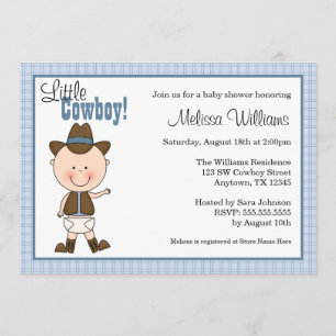 Little Cowboy Baby Shower Invitations Kaart