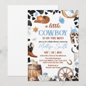 Little Cowboy Baby Shower Kaart (Voorkant / Achterkant)