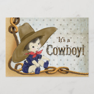 Little Cowboy Baby shower Kaart