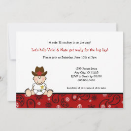 Little Cowboy Baby shower Kaart
