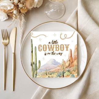Little Cowboy Baby Shower Napkins Servet