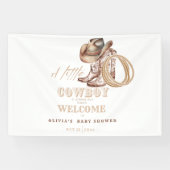 Little Cowboy Baby shower Welkom teken Spandoek (Horizontaal)