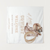 Little Cowboy Baby shower Welkom teken Wandkleed (Voorkant (horizontaal))