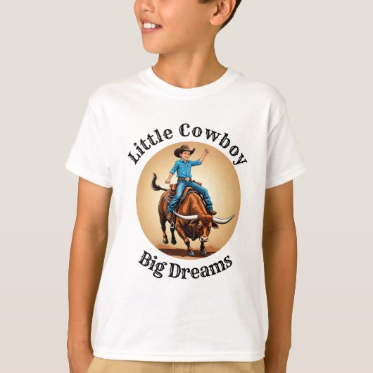 Little Cowboy Big Dreams Bull Rider T-shirt (Voorkant)