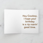 Little Cowboy Birthday Card Kaart (Binnen)