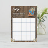 Little Cowboy Bootie Baby shower Bingo Game (Staand voorkant)