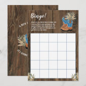 Little Cowboy Bootie Baby shower Bingo Game (Voorkant / Achterkant)