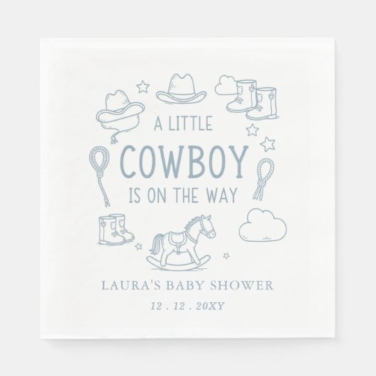 Little Cowboy Boy Baby Shower Servet (Voorkant)