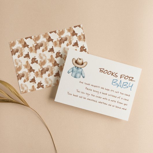 Little Cowboy Brown Clothesline Baby Boek aanvrage Informatiekaartje