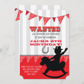 Little Cowboy Buckaroo Birthday Uitnodiging (Voorkant / Achterkant)