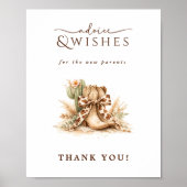 Little Cowboy Chic Baby Shower Advies Wensen Bord Poster (Voorkant)
