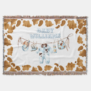 Little Cowboy Clothesline WildWest Boy Baby shower Deken