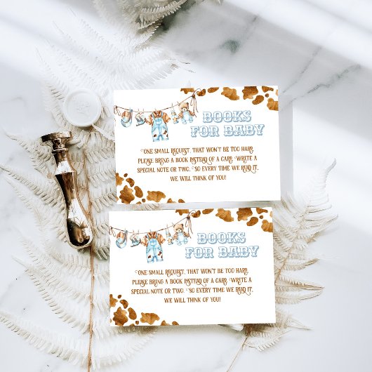 Little Cowboy Clothesline WildWest Boy Baby shower Informatiekaartje