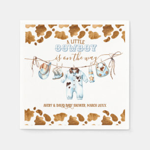 Little Cowboy Clothesline WildWest Boy Baby shower Servet