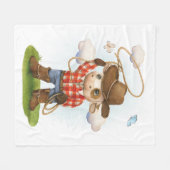 Little Cowboy Cute Bull Fleece Deken (Voorkant (Horizontaal))