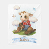 Little Cowboy Cute Bull Fleece Deken (Voorkant)
