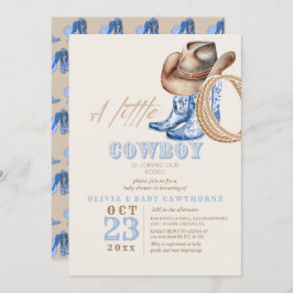 Little Cowboy First Rodeo Baby shower Kaart