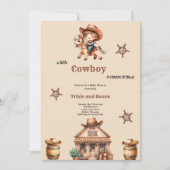 Little Cowboy komt naar Cowboy Babyshower Kaart (Voorkant)