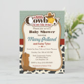 Little Cowboy Modern Baby shower Invitation Kaart (Staand voorkant)