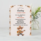 Little Cowboy Modern Western Baby shower Kaart (Staand voorkant)