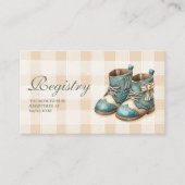 Little Cowboy Modern Western Rodeo Baby Registry Informatiekaartje (Voorkant)