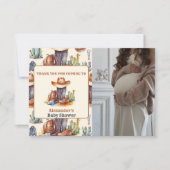Little Cowboy Modern Western Rodeo Baby shower Bedankkaart (Voorkant)