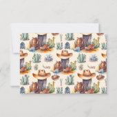 Little Cowboy Modern Western Rodeo Baby shower Bedankkaart (Achterkant)