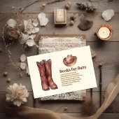 Little Cowboy Modern Western Rodeo Baby shower Informatiekaartje