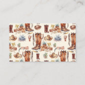Little Cowboy Modern Western Rodeo Baby shower Informatiekaartje (Achterkant)