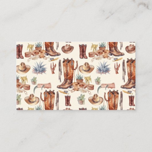 Little Cowboy Modern Western Rodeo Baby shower Informatiekaartje (Achterkant)