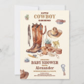 Little Cowboy Modern Western Rodeo Baby shower Kaart (Voorkant)