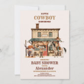Little Cowboy Modern Western Rodeo Baby shower Kaart (Voorkant)