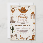 Little Cowboy Modern Western Rodeo Baby shower Kaart (Voorkant)