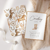 Little Cowboy Modern Western Rodeo Baby shower Kaart