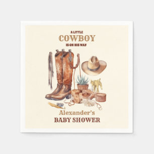 Little Cowboy Modern Western Rodeo Baby shower Servet