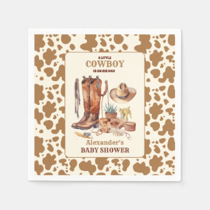 Little Cowboy Modern Western Rodeo Baby shower Servet