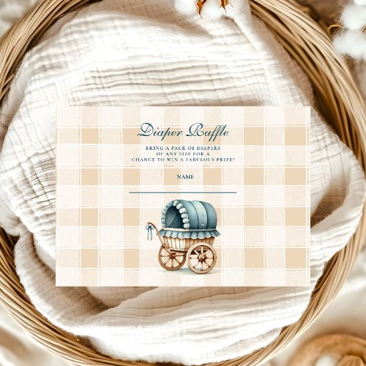 Little Cowboy Modern Western Rodeo Diapper Raffle Informatiekaartje