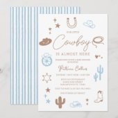 Little Cowboy Modern Wild West Baby Shower Kaart (Voorkant / Achterkant)