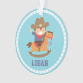 Little Cowboy op Rocking Horse Boys Room Ornament (voorkant)