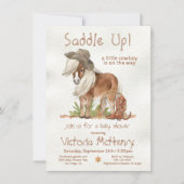 Little Cowboy Pony Western Baby shower Kaart (Voorkant)