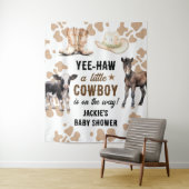 Little Cowboy Rodeo Baby Shower Wandkleed (In situ)