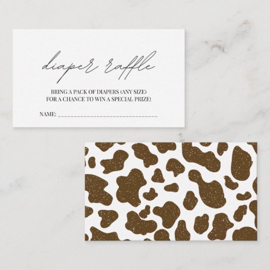 Little Cowboy Rustic Baby shower Diaper Raffle Informatiekaartje (Voorkant / Achterkant)