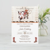 Little Cowboy Rustic Western Boy Baby shower Kaart (Staand voorkant)