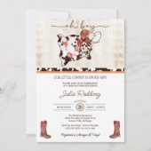 Little Cowboy Rustic Western V2 Boy Baby shower Kaart (Voorkant)