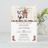 Little Cowboy Rustic Western V3 Boy Baby shower Kaart (Staand voorkant)