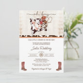 Little Cowboy Rustic Western V4 Boy Baby shower Kaart (Staand voorkant)